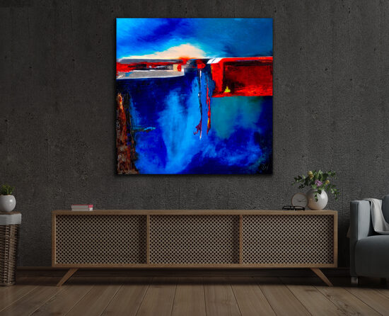 Papírnyomat - 110x110 cm - "Ahol a vizek az éggel összeérnek"